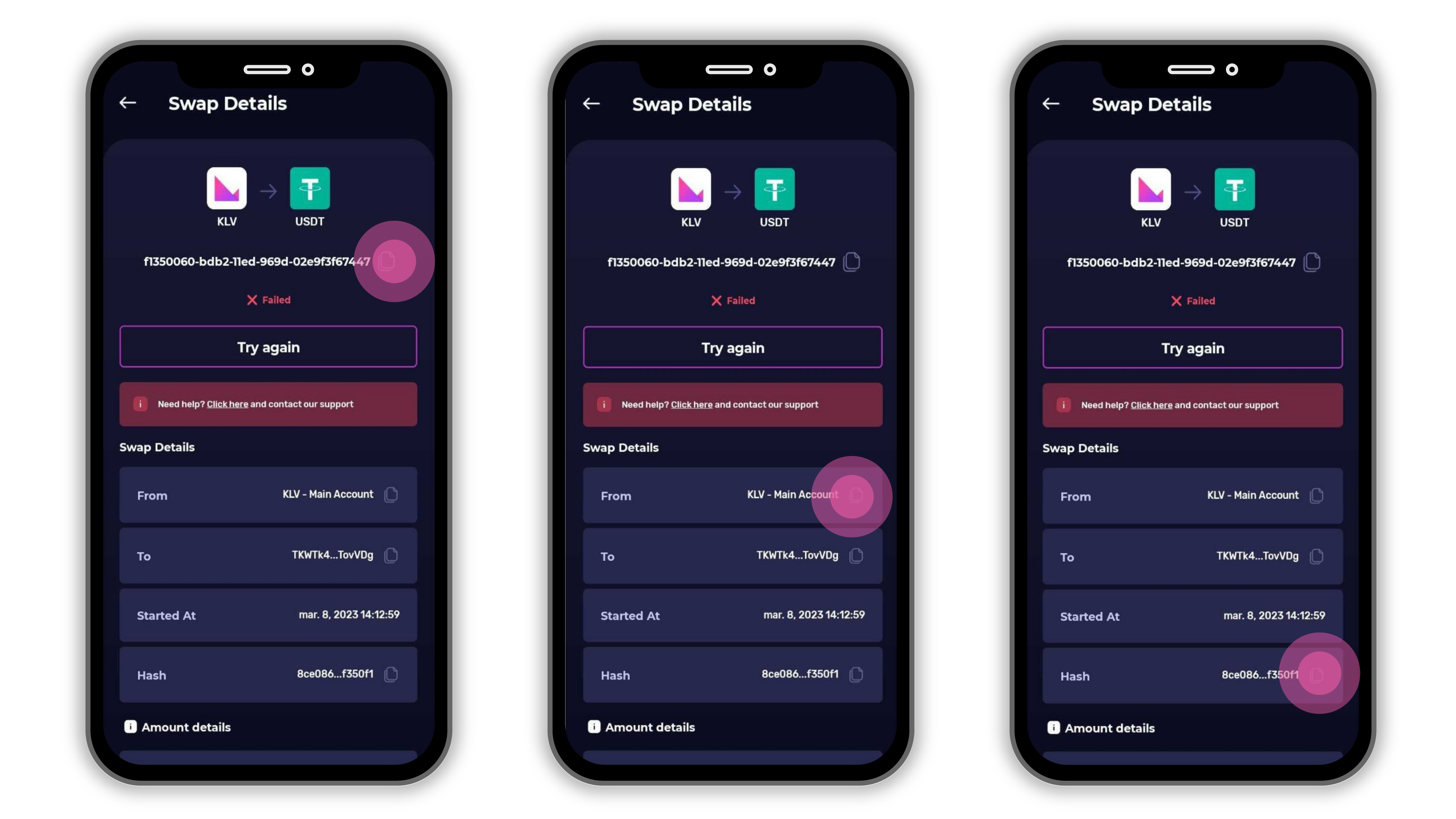 How To Share Failed Swap Details With Klever Support Klever Support