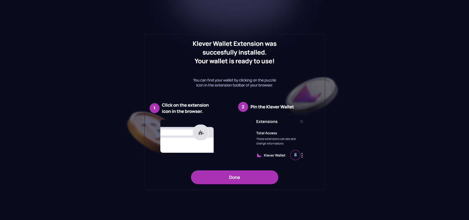 How to create a new wallet on Klever Extension – Klever Support
