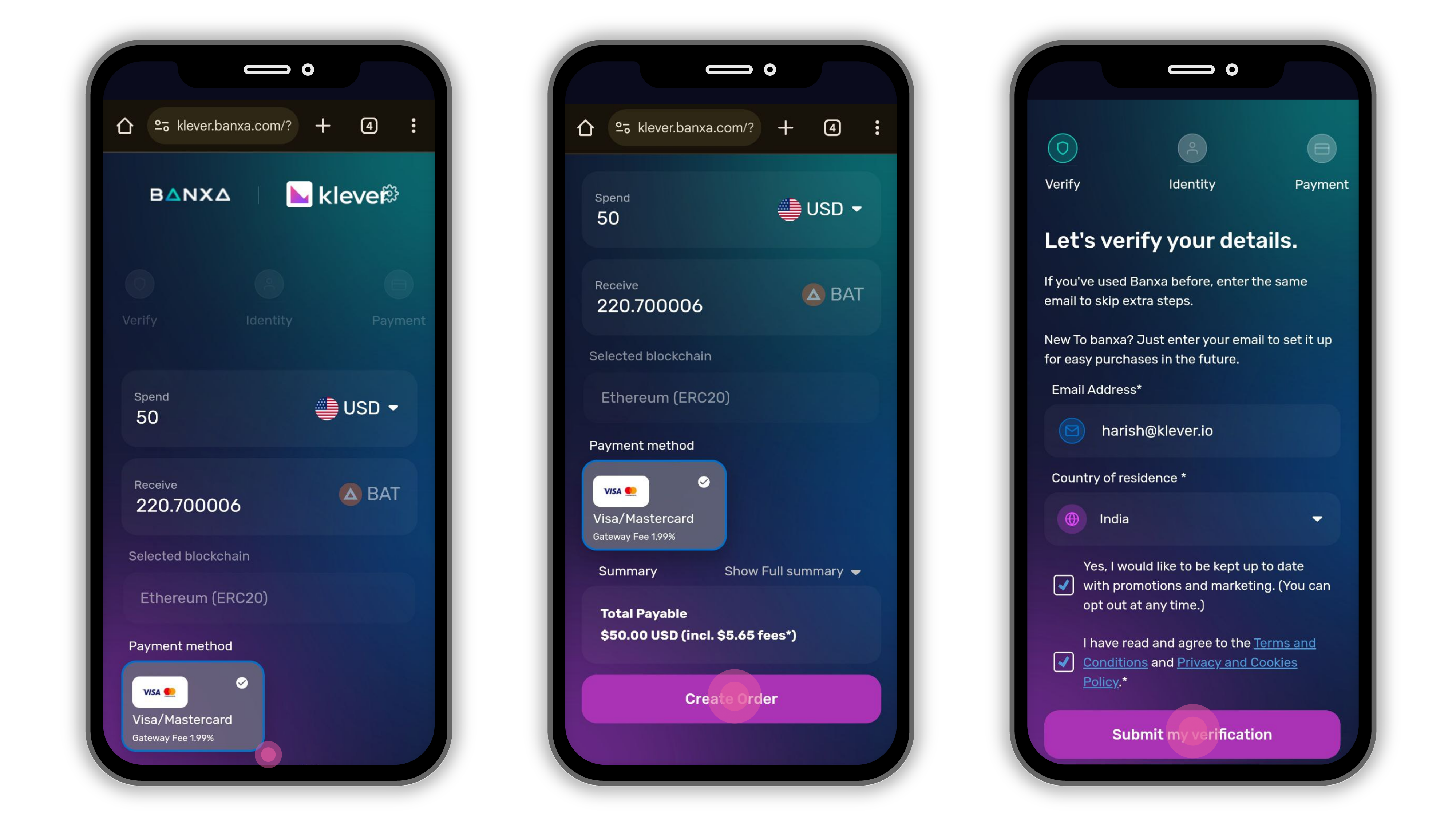 How to buy Crypto with fiat on-ramp inside Klever Wallet using Banxa –  Klever Support